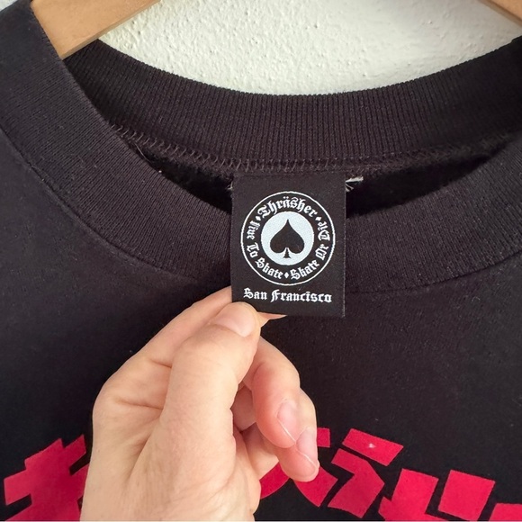Thrasher Magazine Sweatshirt Godzilla Logo Crewneck Black Small - Picture 5 of 9